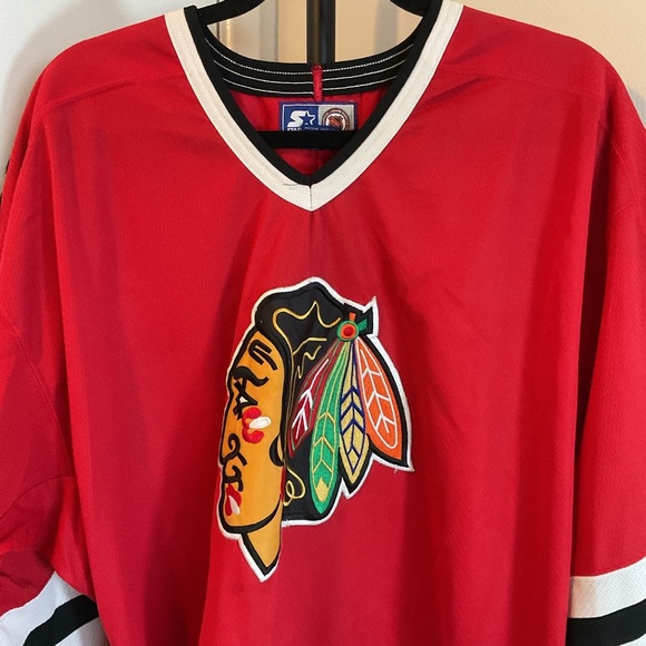 23. Vintage Chicago Blackhawks CCM Maska Jersey Size Medium Red 90s NHL Size XL - Picture 2 of 8